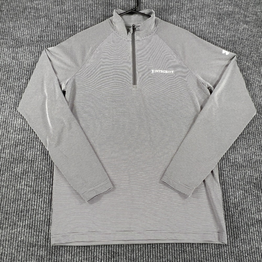 Under Armour Shirt Mens Small Gray Long Sleeve Loose Fit‎ Heat Gear 1/4 Zip